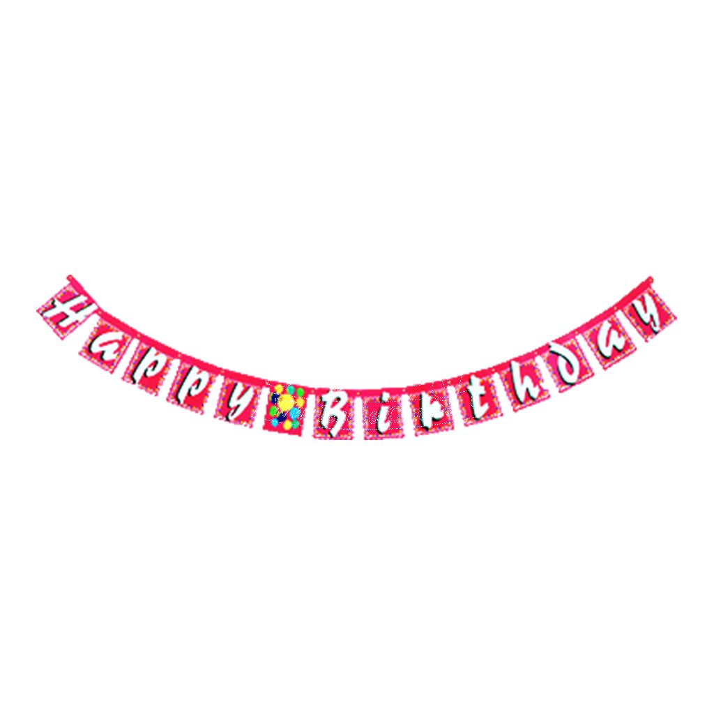 Pink Happy Birthday Letter Banner | Party Wholesale