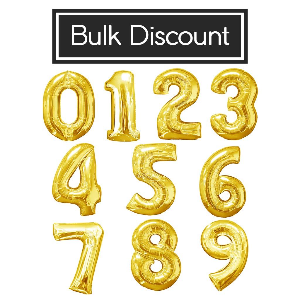 Met name Omdat Variant Bulk Discount] Jumbo Number Gold Foil Balloon | Party Wholesale