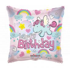 Unicorn Happy Birthday Pink Foil Balloon