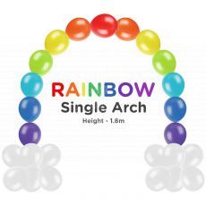 Rainbow Single Helium Balloon Arch