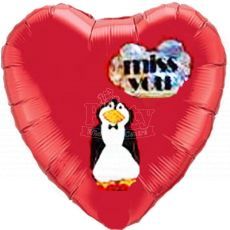 Miss You Penguin Thought Bubble Balloon
