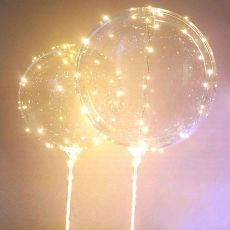 Warm Yellow Fairy Light Airfilled Bubble Balloon