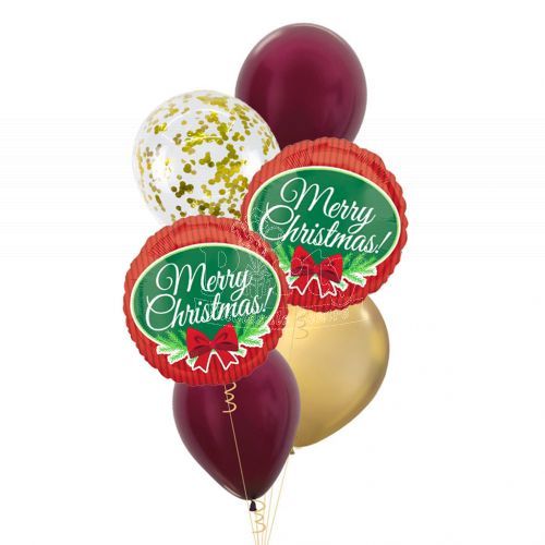 Merry Christmas Red Bow Helium Balloon Bouquet Party Wholesale