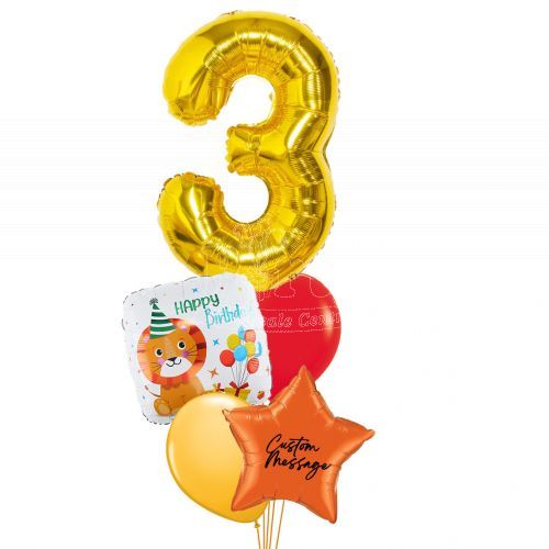 Personalized Party Lion Helium Balloon Set