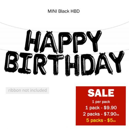 Sale Airfilled Black Happy Birthday Party Supplies Singapore